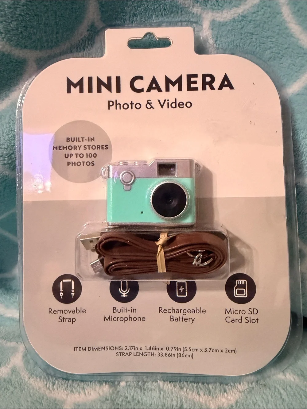 📸 Mini Camera Photo & Video Recorder Mint Green Rechargeable NIP
